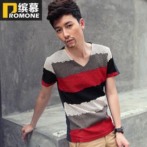 個(gè)性條紋短袖T恤